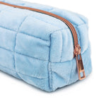 Fashion Stationery Quilted Plush Pencil Case - 7.87" L x 3.14" W x 3.14" H - Blue-Features a polyester lining
