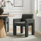 Modway Daven Fabric Upholstered Dining Chair - Charcoal-High-Density Foam Cushion