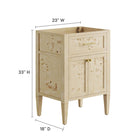 Modway Elysian 24" Wood Bathroom Vanity Cabinet - Burgundy-Concealed Kitchen Hinges