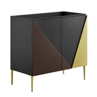Modway Alchemist 36" Bathroom Vanity Cabinet - Black/Gold-Modern Bathroom Vanity