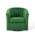 Modway Prospect Performance Velvet Swivel Armchair - Emerald-Maximum Weight Capacity: 331 lb