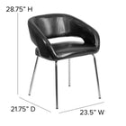 Flash Furniture Fusion Series Contemporary Leather Side Reception Chair - Black-LeatherSoft is leather and polyurethane for added Softness and Durability