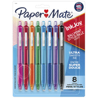 Paper Mate InkJoy 300RT Retractable Ballpoint Pens - 1.0mm - Assorted - Pack of 8  -Ultra-smooth ink in vibrant colours keeps the fun and ideas flowing