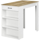 HOMCOM Bar Table with Storage - Grey Wood Effect-Versatile usage as bar table, hallway console, or storage sideboard
