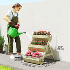 Outsunny 3-Tier Wood Planter Boxes - 29.5" L x 26" W x 29.9" H - Light Green-Manufactured from solid wood construction and stable 
