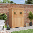 Outsunny Wooden Garden Shed with Two Windows - 4 x 1.5ft - Nature Wood-Grey water-resistant coating, protects against the mild outdoor elements 
