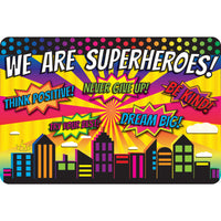 Ashley Productions The Original Fun Mat Welcome Mat - 15.5" x 23.5" - Superhero Welcome Mat-Measurement & Design: The Superhero Welcome Mat measures 15.5" x 23.5".