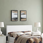 Modway Phoebe Upholstered Vinyl Full Headboard - White-Silver Accent Copper Buttons