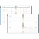Mead 2026-2027 Dream Lines Weekly/Monthly Academic Planner - 11" H x 8-1/2" W - Grey - Bilingual-Twin gold coil binding resists snagging and lays flat for ease of use