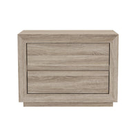 Manhattan Comfort Soren 32" Contemporary 2-Drawer Nightstand - Natural Oak-Crafted with high-quality wood grain laminate, offering the look of natural wood with enhanced durability
