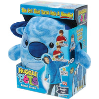 Huggle Pets Blue Puppy Animal Hoodie Sweatshirt and Plush Toy-Ultra-Soft, Plush, Oversized Hooded Sweatshirt For Kids!