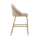 Manhattan Comfort Gracie 22" Modern Leatherette Upholstered Counter Stool - Tan and Gold-Seat Height: 26 in
