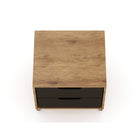 Manhattan Comfort Rockefeller 20.08" Mid-Century Modern 2-Drawer Nightstand - Nature/Textured Grey-30 Day Limited Manufacturer's Warranty
