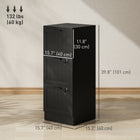HOMCOM 3-Drawer Letter/A4 Filing Cabinet with Lock - Black-Two drawers can be locked separately to secure important documents, including two keys per lock
