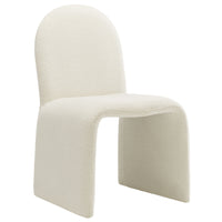 Modway Junia Boucle Upholstered Arch Armless Dining Chair - Cream-Fully Upholstered Modern Slipper Chair