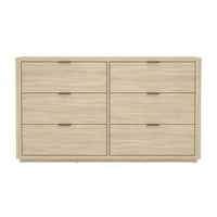 Manhattan Comfort Evelyn 60" Modern 6-Drawer Double Dresser - Natural-Modern Sophistication – A sleek, sculpted silhouette with softly rounded edges and clean symmetry brings a sense of quiet luxury to any space