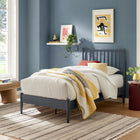 Modway Adair Spindle Metal Twin Platform Bed - Charcoal-Spindle Headboard