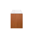 Modway Scenic 48" Double Wall-Mount Bathroom Vanity - Cherry/White-Dual Ceramic Sink Basins