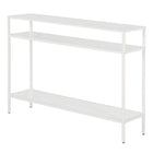 Hudson&Canal Ricardo 42"W Console Table with Metal Shelves - Matte White-Top has a weight capacity of 50 lbs, the shelves can hold 25 lbs