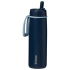 b.box Insulated Flip Top - 690 ml - Midnight-Flip top lid for free-flow drinking with stainless steel straw
