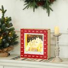 HOMCOM Christmas Advent Calendar with 24 Countdown Drawers and LED Lights - Red-24-day large countdown drawers for daily trinkets and sweets 