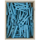 JAM Paper Wood Clip Clothes Pins - Medium - 1 1/8" - Blue - 50 Pack-These Small Clothing Pins are fashioned from high quality wood, have a smooth finish, and open when pinched.