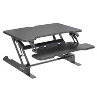 Mount-It! Compact Standing Desk Converter with 30" Desk Top - Black-Turn your traditional desk into an active sit-stand workstation with this compact sit-stand desk converter