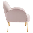 Modway Transcend Performance Velvet Armchair - Pink-Sturdy Construction