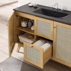 Modway Soma 48" Single Sink Bathroom Vanity - Oak/Black-Rattan Weave