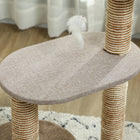 PawHut Scratching Post Climbing Cat Tree - Brown-Colour: Brown 