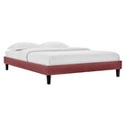 Modway Reign Performance Velvet Twin Platform Bed Frame - Dusty Rose-Upholstered Twin Platform Bed Frame