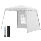 Outsunny 8 ft W x 8 ft L Pop Up Canopy Tent with Carry Bag and Slant Legs - UV50+-Pop-up design makes it easy to put up and take down