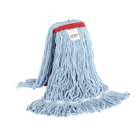 Globe Commercial Looped End Mop Head - 20 Oz - Blue-Tailband prevents the yarn from tangling