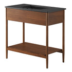 Modway Zaire 36" Bathroom Vanity - Walnut/Black-Wood Grain Veneer