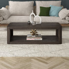Hudson&Canal Kellan 47"W Rectangular Coffee Table - Alder Brown-Clean with a soft, dry cloth and no harsh chemicals or abrasive cleaning materials