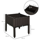 Outsunny Raised Garden Bed - Brown-The compact design allows for gardening in even the smallest spaces, such as decks and patios
