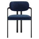 Modway Elio Barrel Fabric and Metal Dining Chair - Black/Navy-9