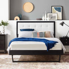 Modway Willow Wood Full Platform Bed with Angular Frame - Black/White-Wood, MDF, and Veneer Construction