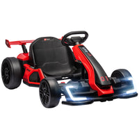 Aosom 24V Kids Electric Go Kart with Adjustable Seat - Red-Reach a maximum speed of 7.5 mph (12 km/h) 