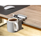 Deflecto Standing Desk Cup Holder - Grey-Soft padding protects desktop surface