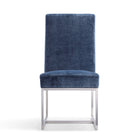 Manhattan Comfort Element 19.68" Modern Velvet Upholstered Dining Chair - Blue-Tight Back Design