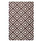 Modway Alika Abstract Diamond Trellis Area Rug - 5 ft W x 8 ft L - Ivory/Brown-Abstract Diamond Trellis Area Rug