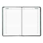 Brownline 2027 Traditional Daily Planner - 13-3/8" x 8" - Marble Green-Sewn binding with hard green marble cover. Black spine and trim