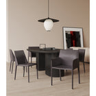 Manhattan Comfort Paris Modern Leatherette Upholstered Dining Chairs - Grey - Set of 6-Includes 2 Armchairs and 4 Dining Chairs