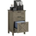 HOMCOM 3-Drawer Letter/A4 Filing Cabinet - Grey Wash-Two small and a large drawer optimize storage options
