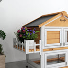 PawHut Wooden Rabbit Hutch with Openable Roof and Storage Box - Yellow-A ladder to quickly go up and down 