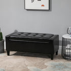 HOMCOM Storage Bench with Flip Top Ottoman - Black-High-density sponge and premium PU leather cover gives it extra soft and comfortable for sitting;