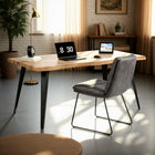 Homy Casa 63"W Live Edge Office Desk - Walnut-Spacious 63" width, perfect for workstations, meetings, or conferences