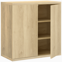 HOMCOM 30.7" Fluted Sideboard Buffet Cabinet with Push-to-Open Door - Oak-Modern oak finish adds elegance to any living space
