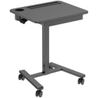 ShoppingAll Airlift Pneumatic Height Adjustable Sit-Stand Mobile Computer Cart - Black-Single piece wooden desktop with metal construction